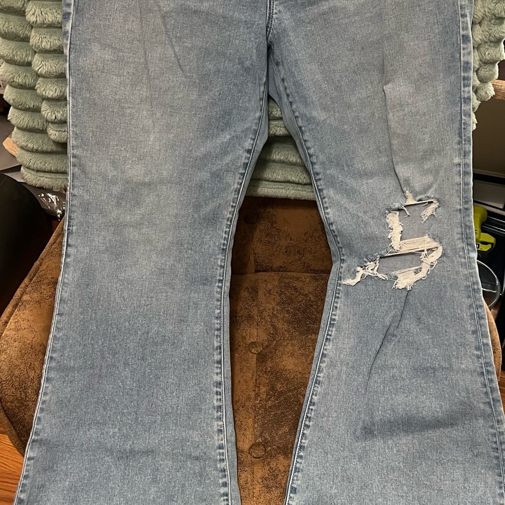 American Eagle Blue Flare Wide Leg Jeans